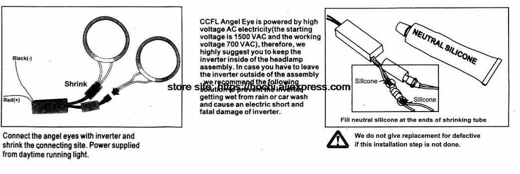 HochiTech белый 6000K CCFL головной светильник Halo Angel Demon Eyes Kit светильник angel eyes для мазда 6 мазда 6 2002-2008