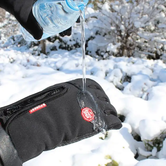 Высококачественные мужские и женские зимние противоскользящие водонепроницаемые флисовые перчатки с сенсорным экраном для спорта на открытом воздухе, езды на велосипеде, рабочие термоинструменты