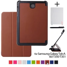 Чехол для samsung Tab AS A8 кожаный защитный чехол Чехол funda для samsung GALAXY Tab A 8,0 T350 T351 " планшет+ стилус+ пленка