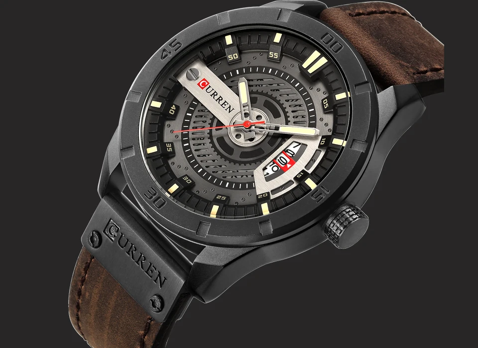 Для мужчин Часы Curren Марка Роскошные Повседневное Военная Униформа кварцевые наручные часы Спорт кожаным ремешком Relogio masculino мужской часы