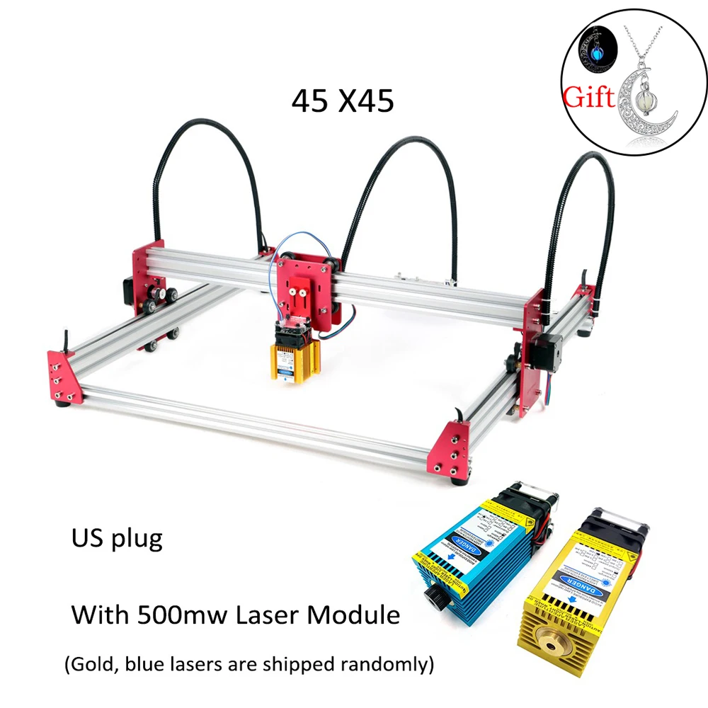 

Metal 45*45cm 5500wm/3500wm/5500mw/7w/15w Wood Mini CNC Laser Engraver Cutter Engraving Printer DIY Machine PWM US Plug