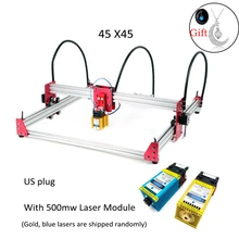 Metal 45*45cm 5500wm/3500wm/5500mw/7w/15w Wood Mini CNC Laser Engraver Cutter Engraving Printer DIY Machine PWM US Plug