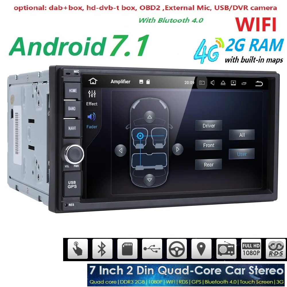 7 inch Android 7 1 OS Quad Core 2 din Universal font b Car b font