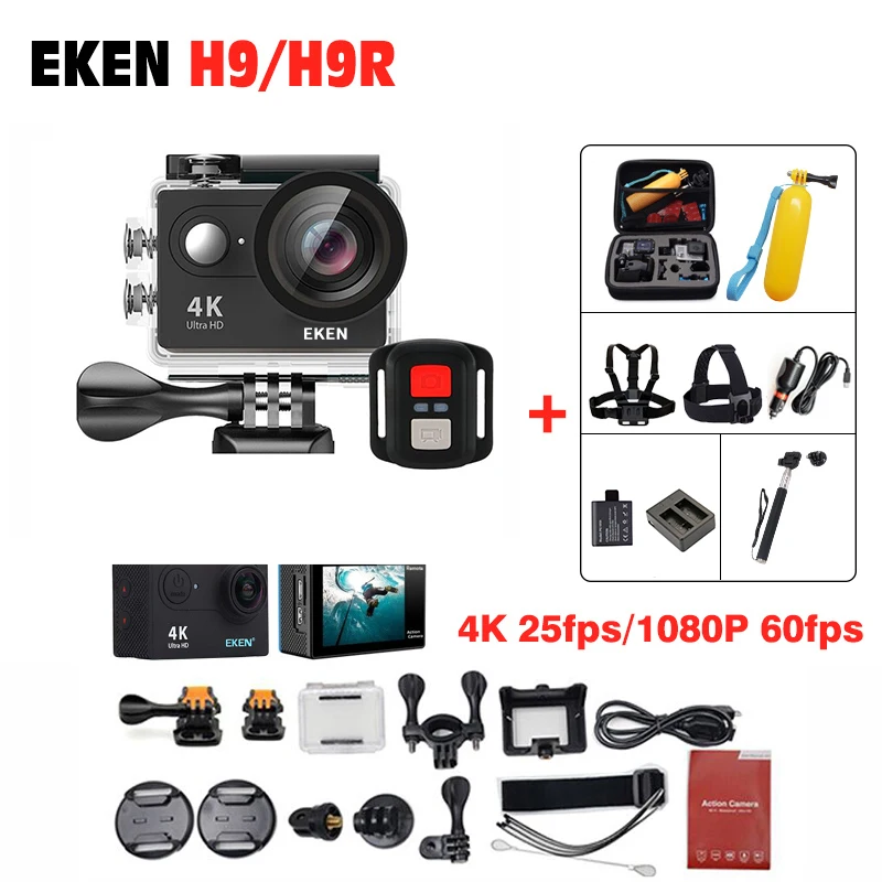 Original EKEN H9 H9R Remote Action Camera Ultra HD 4K WiFi 1080P 60fps 2 0 LCD