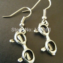 50 пара модные Винтаж Серебряные очки Талисманы Подвески Длинные Висячие серьги для Для женщин ювелирные изделия DIY Интимные аксессуары Подарки A075