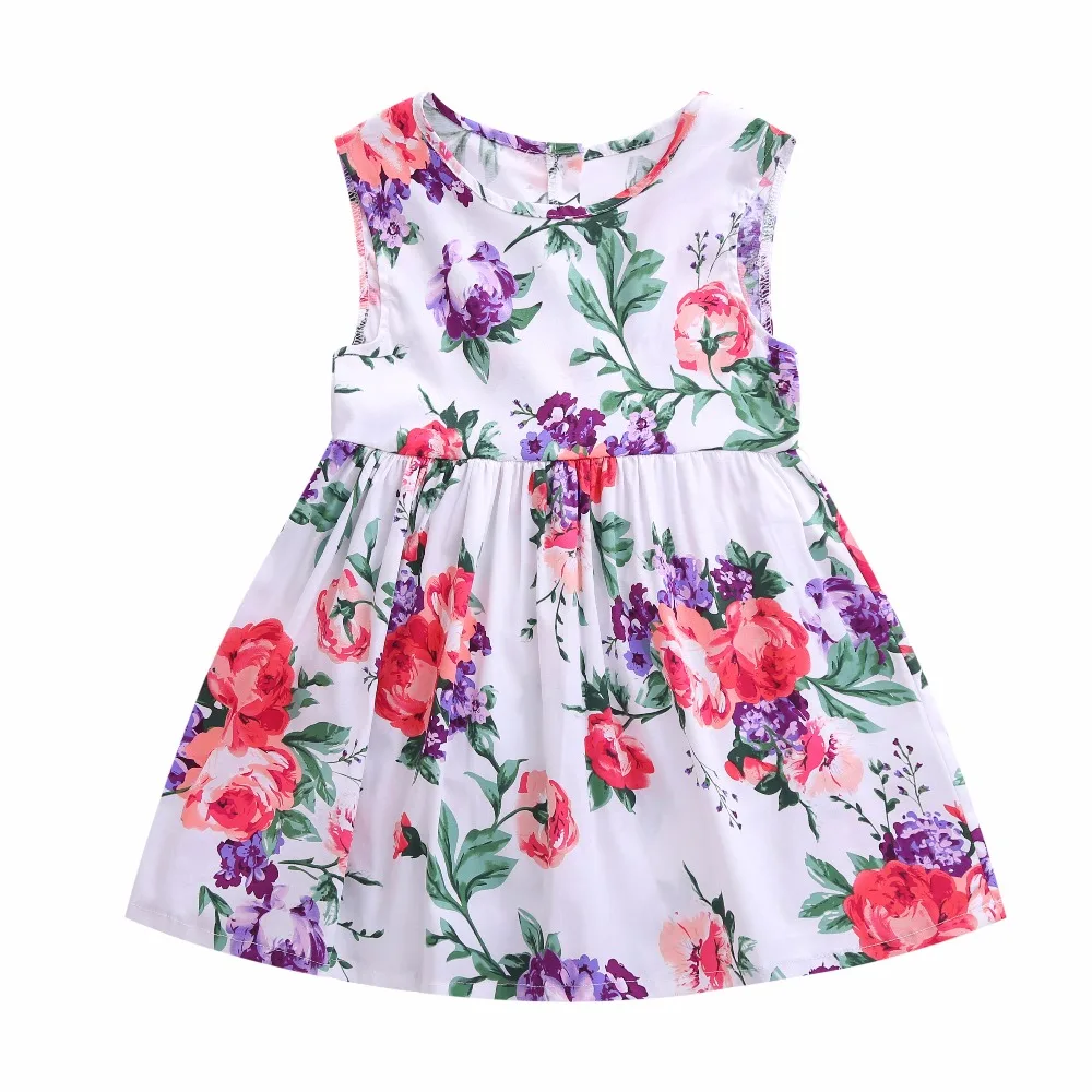 100% Cotton Girl Dress Summer Dresses For Girls Children Casual ...