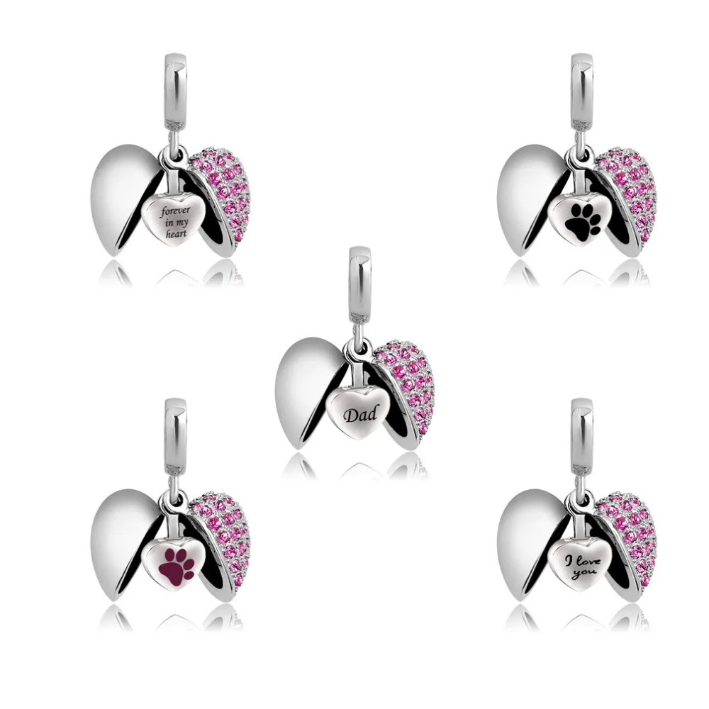 

October Angel Wing Keepsake Necklace Heart Pendant Birthstone Cremation Ashes with Beautiful Elegant Memorial Jewelry