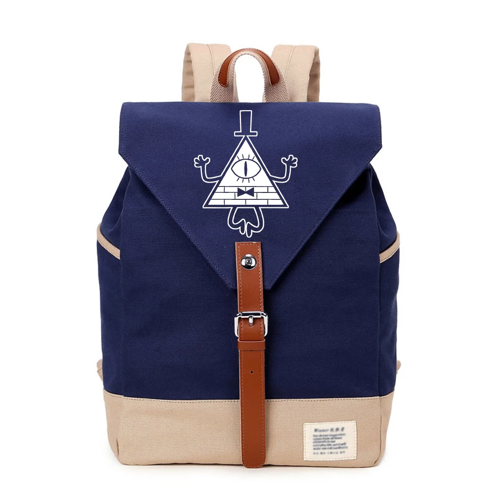 

WISHOT Bill Gravity Falls backpack Canvas bag SchoolBag travel Shoulder Bag Rucksacks for Teenagenrs women girls
