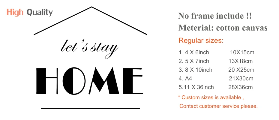 Let's Stay Home Quote Wall Art Poster and Print Modern Canvas Painting Family Typography Wall Picture For Living Room Home Decor (3)