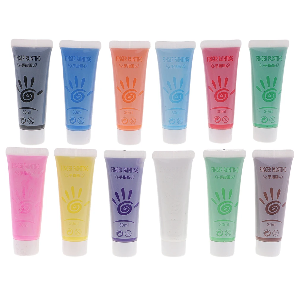 12 Pieces Finger Painting Paints for Boys Girls Kids Children Party Painting Toys Games Supplies