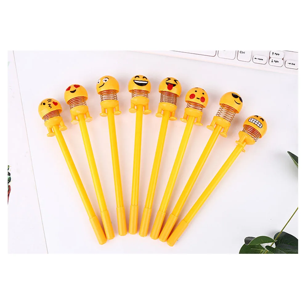 

1PC/3PCs 0.5MM Cute Emoji Bouncing Doll Gel Pen Spring Shaking Head Writing Tool Signing Pen Stationery Gift School Supplies