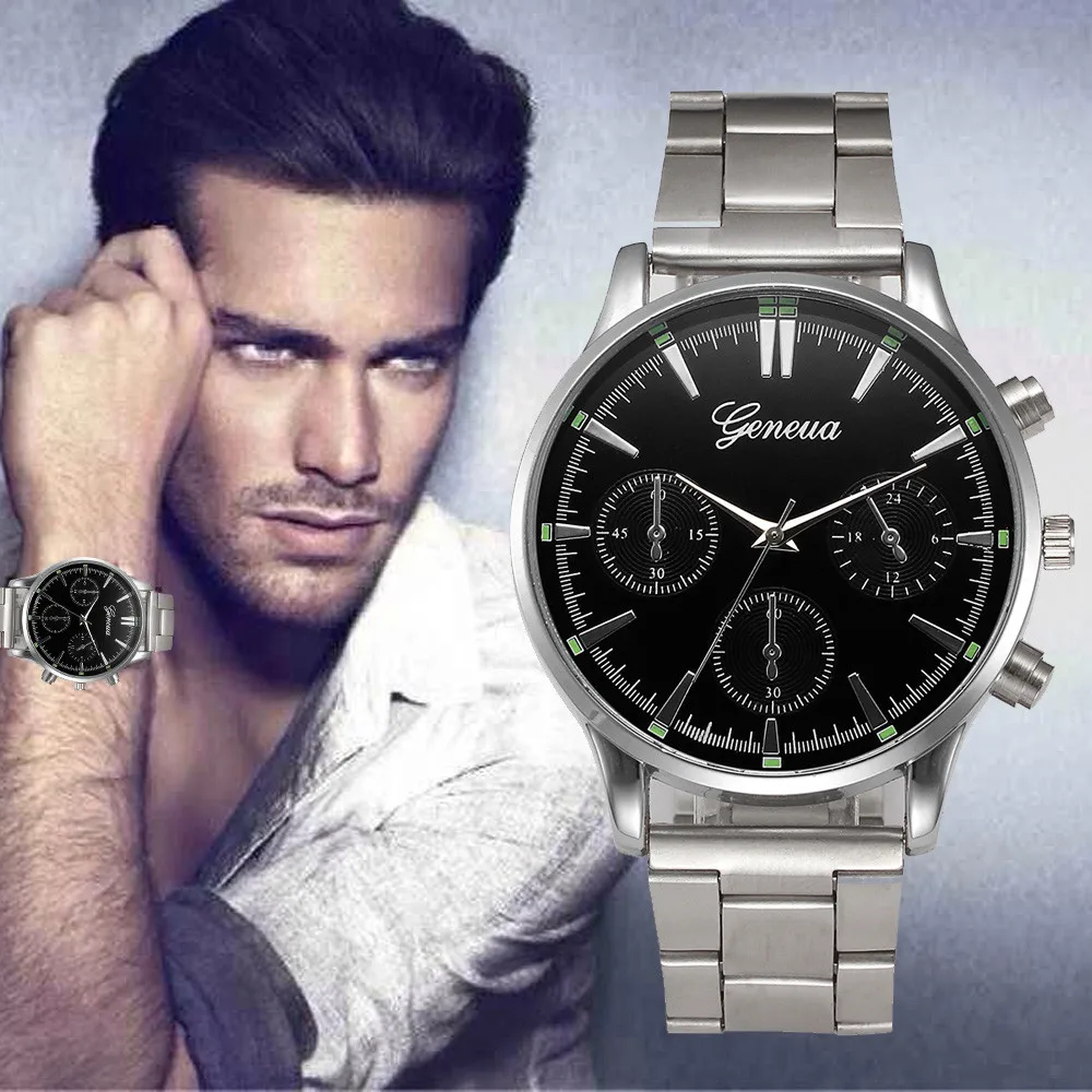 

Male Watches Luxury Fashion Man Women Crystal Stainless Steel Analog Quartz Wrist Watch Geneva mens wristwatch