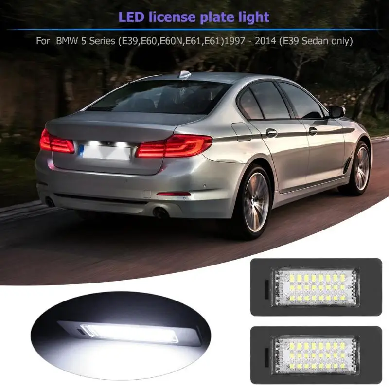 2 шт. 24LED номерные знаки для BMW E82 E88 F20 F21 E90 E91 E92 E93 F30 E39 E60 E61 E70 E71 автомобильные