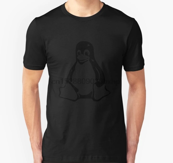 

Men Short sleeve tshirt Tux Mascot T Shirt Penguin Linux Transparent Logo T Shirt Women t-shirt