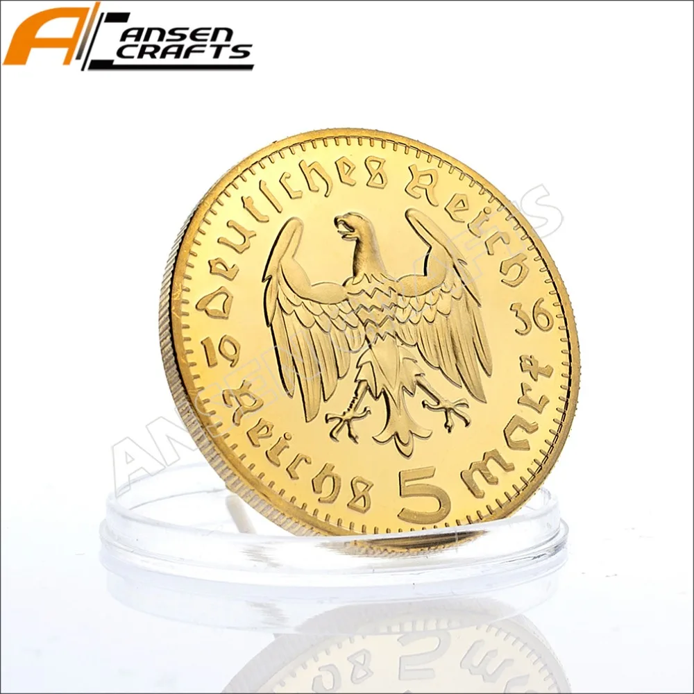 Бесплатная доставка золотая монета 5 Mark Coin 1847 1934 Paul Von Hindenburg немецкого РеЙХа|coins