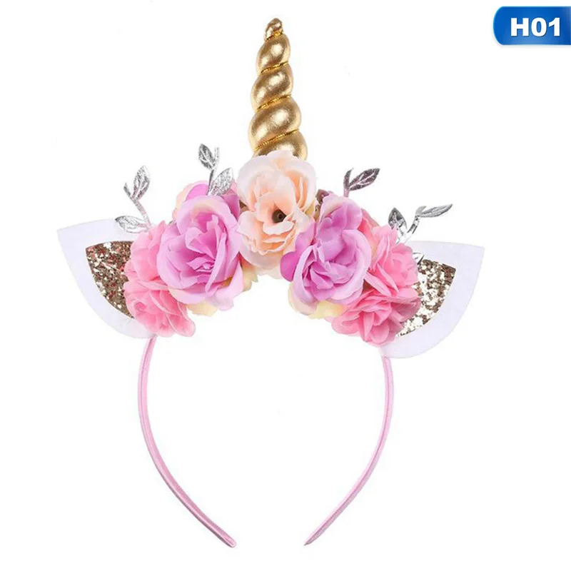 

Cute Kawaii Children Rainbow Unicorn Horn Hairband Kids Chiffon Unicorn Headband Glitter Hairband Easter Bonus Hair Accessoriess