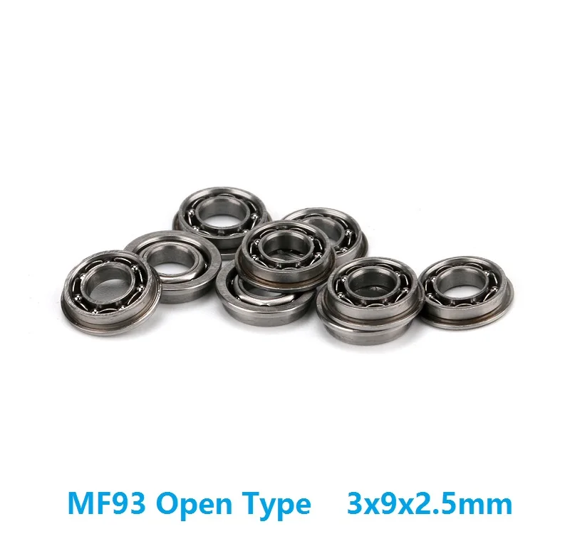 100pcs/lot MF93 Open type 3x9x2.5 mm Miniature flange Ball Bearing deep groove flanged bearing 3*9*2.5mm | Обустройство дома