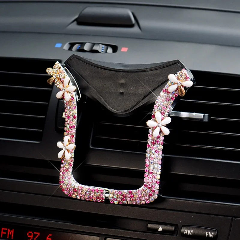 

Diamond Bowknot Universal Car Phone Holder Crystal Rhinestone Car Air Vent Mount Car iPhone Holder Clip Cell Phone Holder