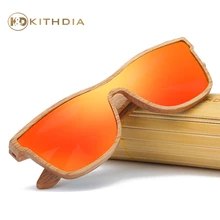 Kithdia солнцезащитные очки из дерева ручной работы поляризованные красные зеркальные линзы с бамбуковой коробкой и поддержкой Прямая /предоставить фотографии# KD205
