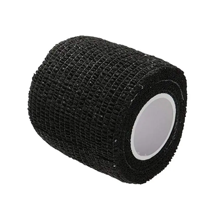 6pcs black color self-adherent cohesive tape strong sports tape wrist self-adhesive bandage roll for tattoo cover accessories