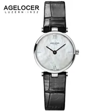 AGELOCER 2017 Minimalism Casual Women Watches Simple Stylish White Quartz Wristwatch for Lady Luxury Dress Watch Woman Business