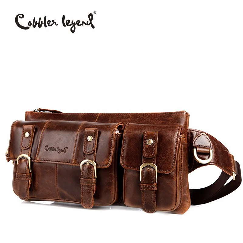Cobbler Legend Genuine Leather Waist Packs Fanny Pack Bag Travel Waist Pack Male Small Waist Bag Leather Pouch Phone Pouch Bags
