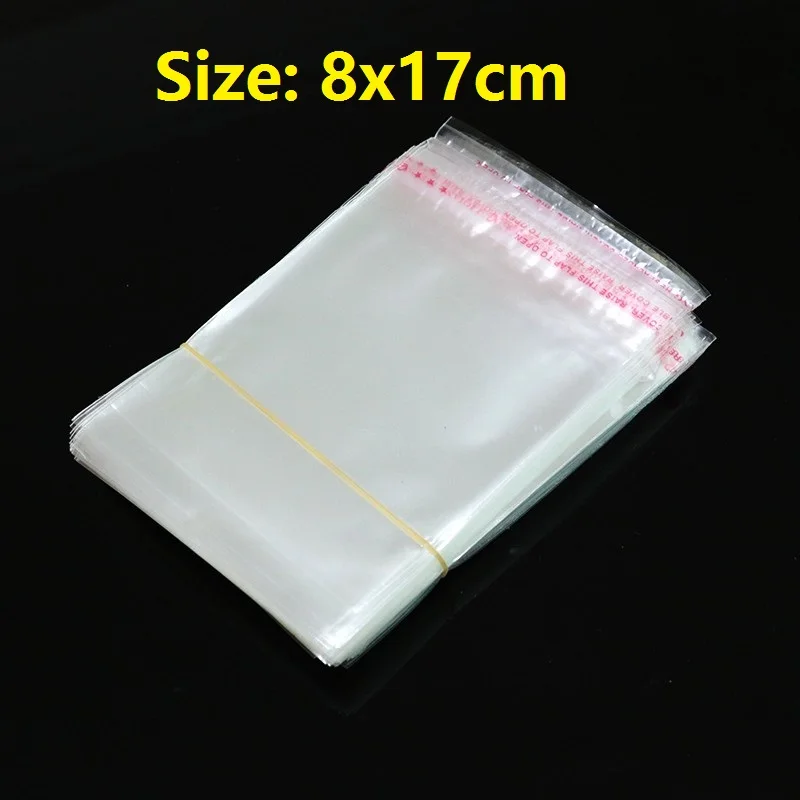 

Wholesale 600pcs Clear Resealable Cellophane/BOPP/Poly Bags 8x17cm Transparent Opp Bag Packaging Plastic Bags Self Adhesive Seal