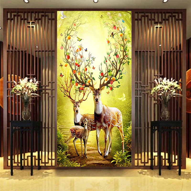 

Youran diy Diamond Mosaic Landscape Picture Rhinestones Cross Stitch Diamond Embroidery Elk Full Round Crystal Home Decoration