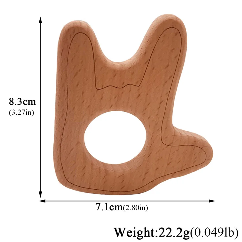 5 шт. Прорезыватель для зубов, прорезыватель из буковой древесины, детский Прорезыватель для зубов, гимнастическая игрушка, радужные бейсбольные принадлежности, подвеска для прорезывания зубов, держатель для кормления