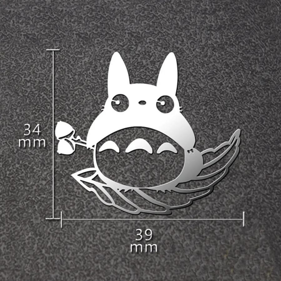 أنيمي جارتي Totoro الكرتون ملصقا الفاخرة للهاتف المحمول والحاسوب المحمول ملصقا سيارة دراجة نارية صائق DIY 3D المعادن ملصقات