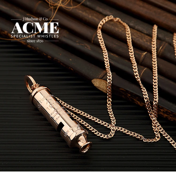 ACME1916 высокое качество, розовое золото, металлический свисток, тренд, модное ожерелье, свисток, настраиваемый, лазерная гравировка с металлом