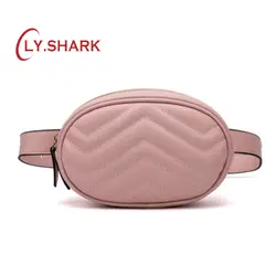 LY. Акула розовый поясная сумка для женщин Искусственная кожа поясная сумка Женская поясная ремень для верхней одежды с карманами груди