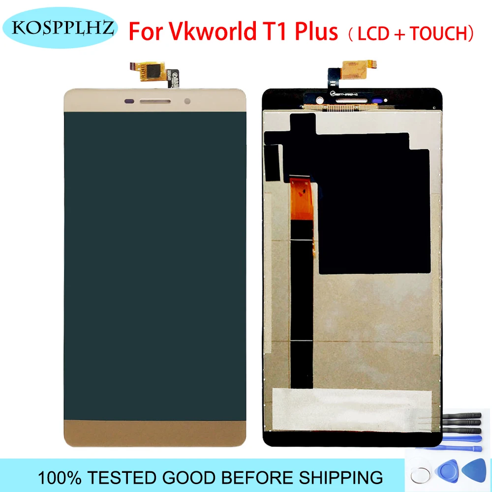 100% новый дигитайзер экран стеклянная панель для Vkworld t1 plus ЖК-дисплей + сенсорный в
