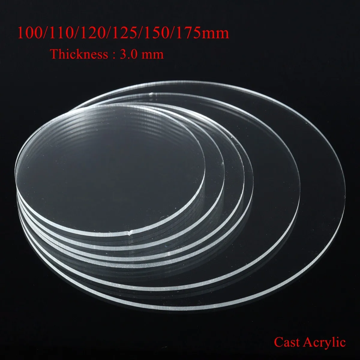 

3mm Clear Extruded Acrylic Circle Earrings With Hole Acrylic Discs Beads For picture frames DIY Craft CD racks