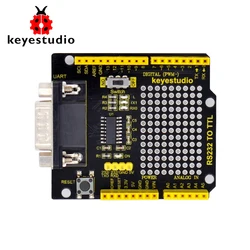 Keyestudio Placa de escudo de conversión RS232 a TTL para Arduino UNOR3, Compatible con interfaz RS232