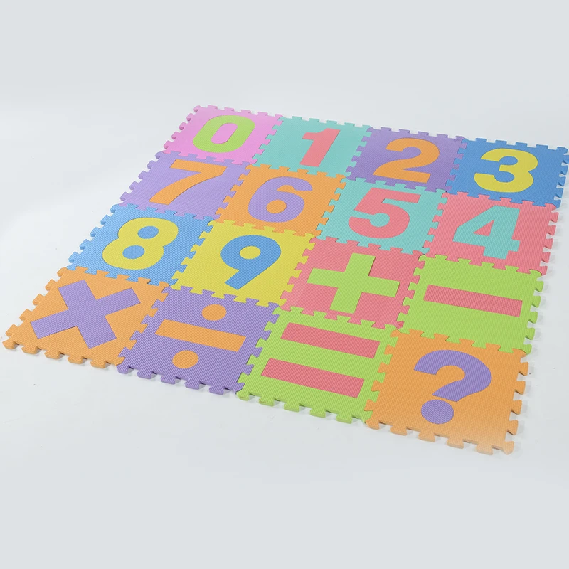 16pcs Number Pattern Rug Puzzles EVA Foam Puzzle Mats Kids Play Mat For