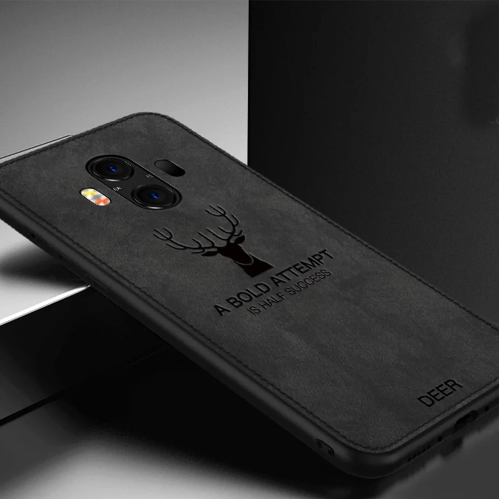 

For Huawei P20 Pro Case Lite P10 Plus Mate 9 10 Pro Cloth Deer Canvas Embossed Cover Honor 9i V10 Litte 8X Nova 3i 2S TPU edge