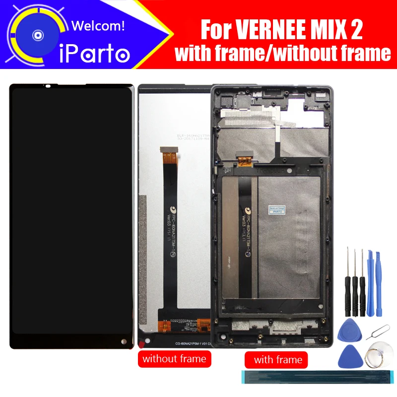 

6.0 inch Vernee Mix 2 LCD Display+Touch Screen + Frame 100% Original Tested Digitizer Glass Panel Replacement For Mix 2 Phone