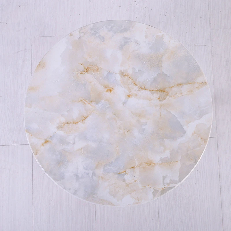 Imitation Marble Solid Wood Small Tea Table, Creative Small Round Table, Simple Living Room Sofa Table