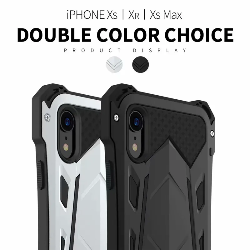 R-JUST для iPhone Xs чехол для MAX XR Coque водонепроницаемый ударопрочный Прочный металлический чехол для iPhone 7 8 Plus X полная защита