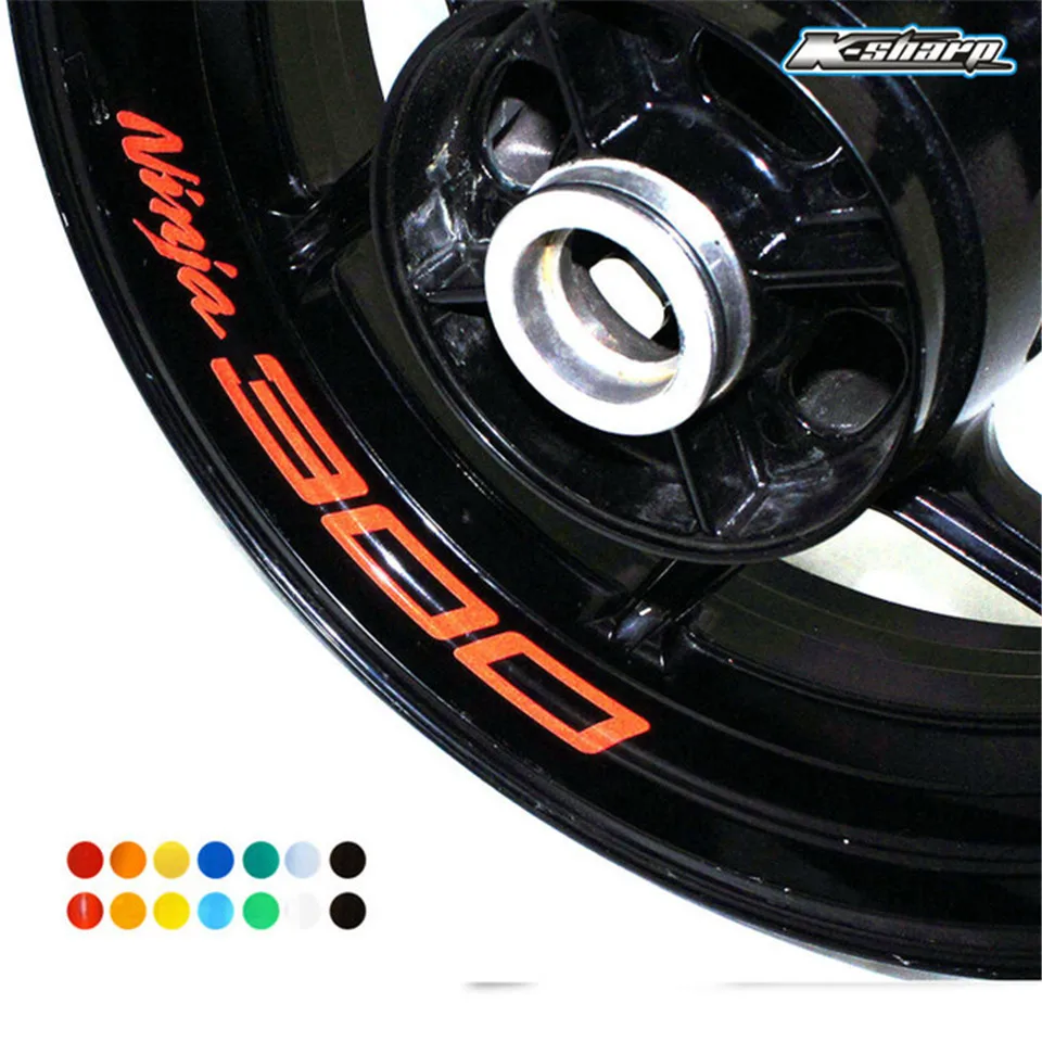 

8 X CUSTOM INNER RIM DECALS WHEEL Reflective STICKERS STRIPES For KAWASAKI NINJA 300 ninja300