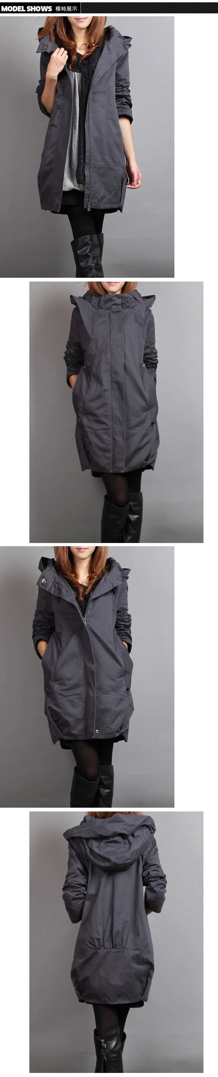 Хит! Европейский стиль, новинка, женская модная Свободная куртка средней длины с хлопковой подкладкой, осенне-зимний Тренч, большие размеры G341