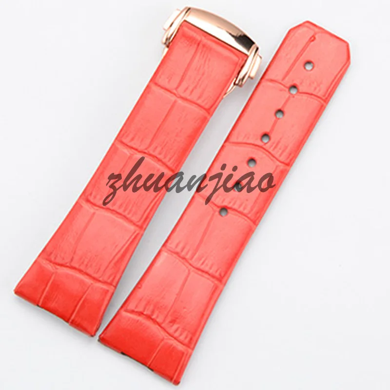 

123 constellation Series Leather Watchband butterfly buckle watch accessories red purple woman 23mm