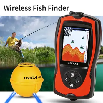 

Lixada Wireless Sonar Transducer Fish Finder 2-in-1 2.4inch Depth Locator Fish Detector Alarm 45M Depth Russia/english Language
