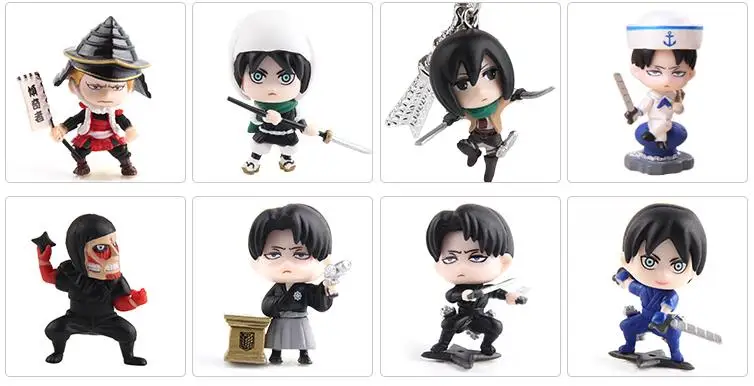 Микс 1 стиль Атака Титанов Япония мультфильм Eren Yeager Krista Lenz Mikasa Ackerman Levi игрушки