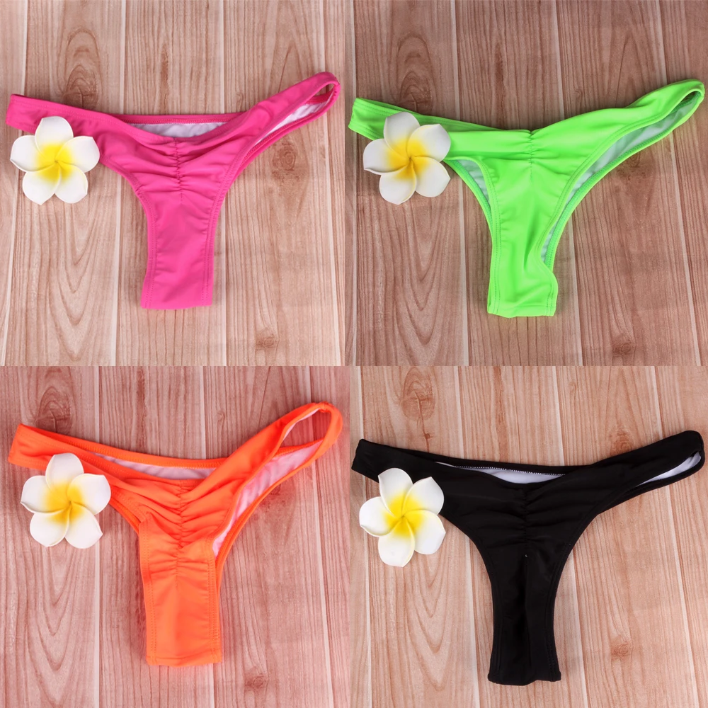 Size S-XL Thong Sexy Brazilian Bikini Swimming Trunks Bikini Triangle Biquines Brasileiros Biquini Bikini Bottom Underwear