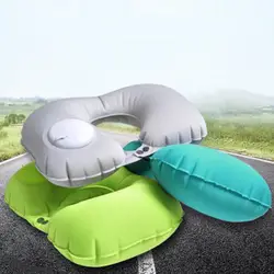 Автоматически Пресс надувные u-образная подушка для путешествий подушка шеи памяти Портативный путешествия мини-подушки