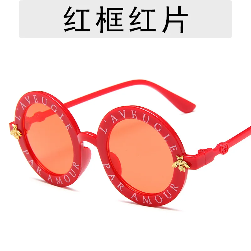 Стимпанк пчела детские солнцезащитные очки мальчики девочки Роскошные винтажные детские солнцезащитные очки Круглый Малыш Детские очки черные девушки oculos gafas - Цвет линз: C4