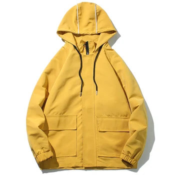 

Hooded Jacket Men Fashion Coat 2019 Spring Autumn Hip Hop Jackets Male Streetwear Casual Solid Color Jacket Coat Plus Size 4XL
