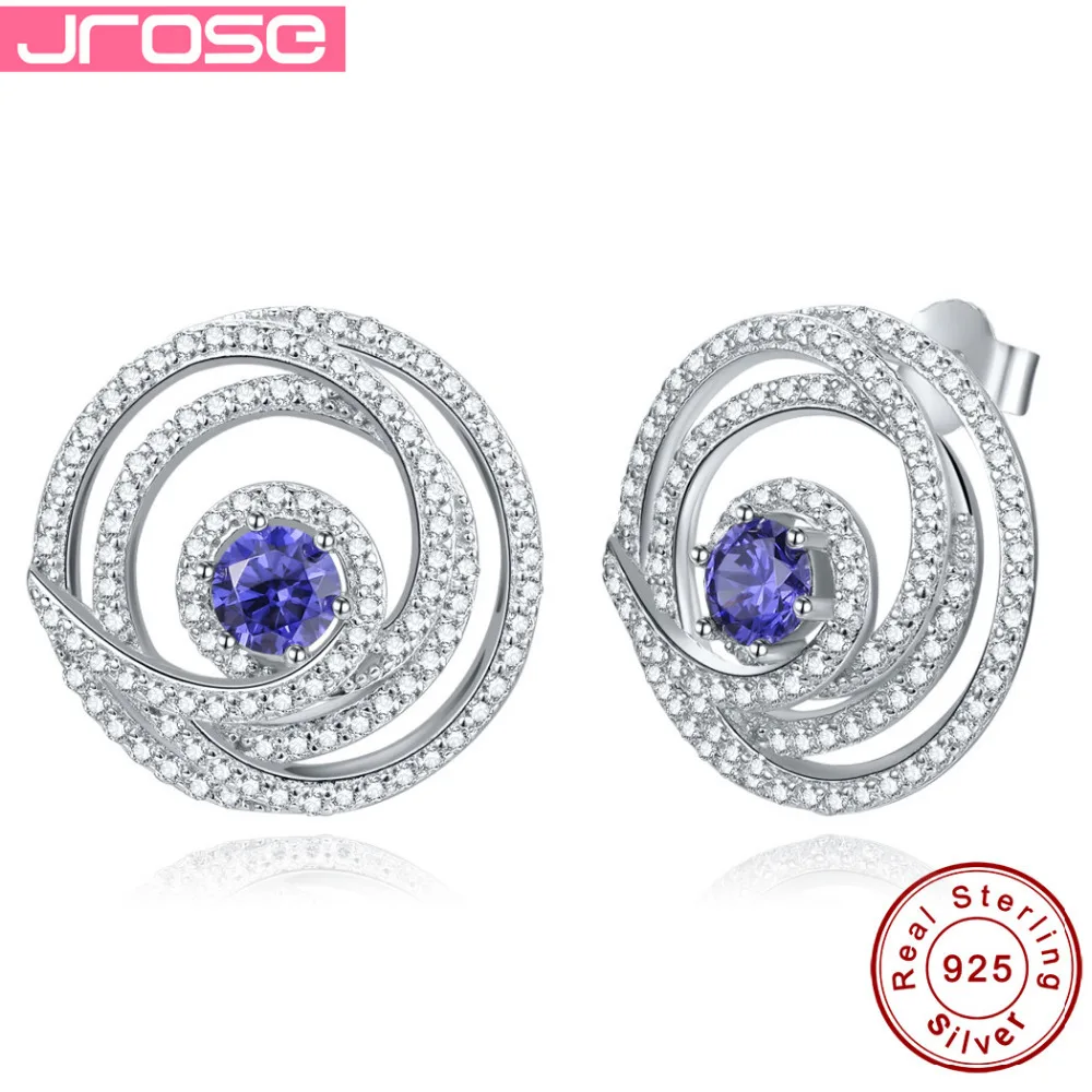 

Jrose purple classic Sterling Silver Earrings, 100% genuine S925 jewelry earrings, ladies engagement gifts